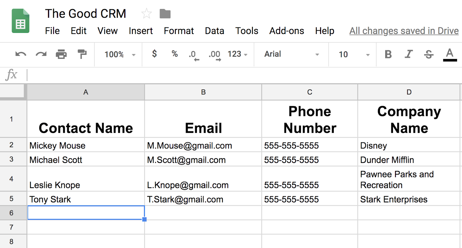 Example-contact-sheet-in-Google-Sheets-CRM