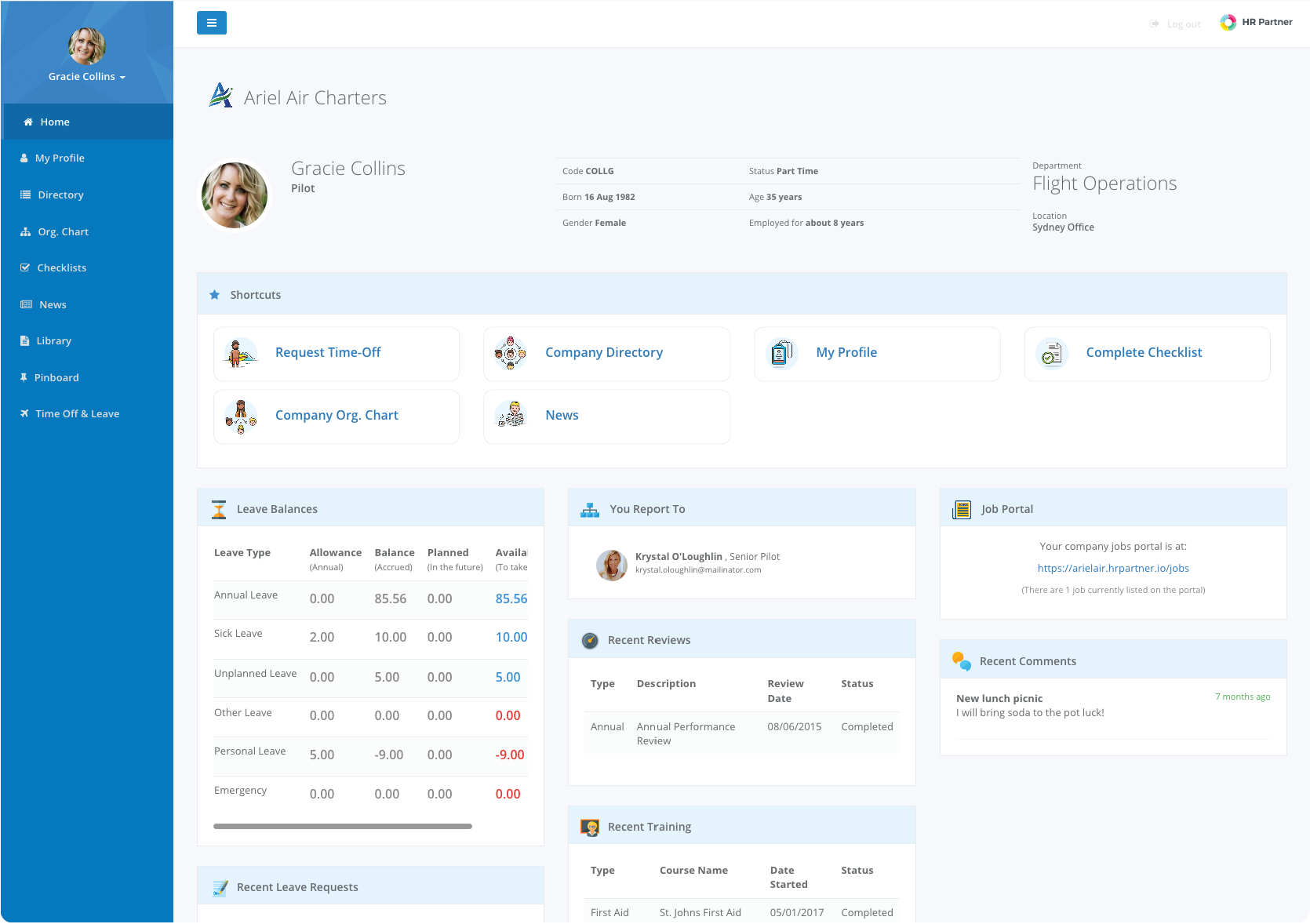 A-screenshot-of-employee-self-service-features-in-HR-Partner.