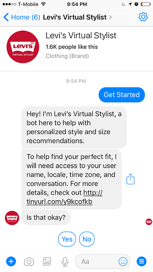 Levi’s-smart-chatbot-interacting-with-customers