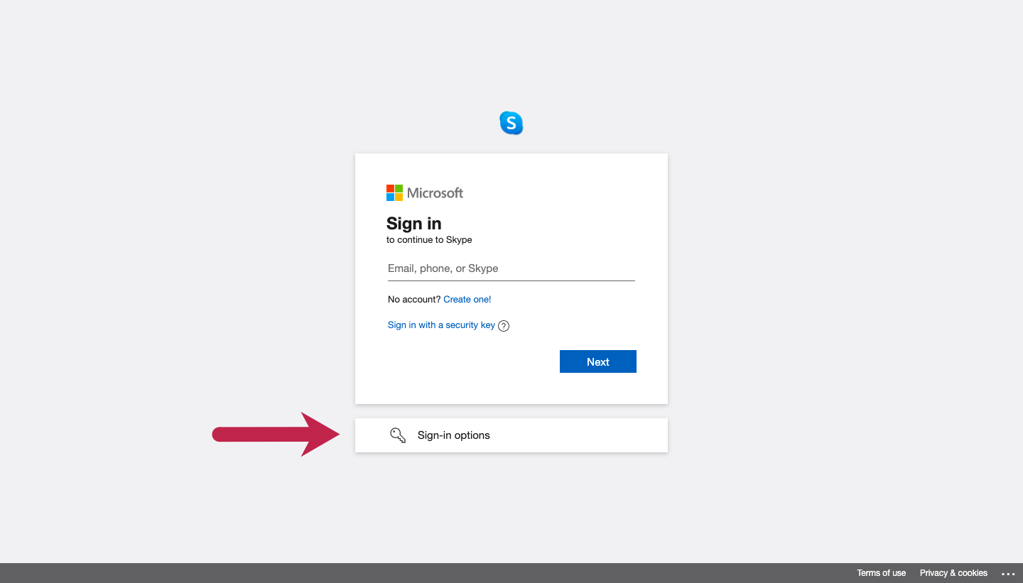 On-the-Skype-sign-in-page,-click-“Sign-in-options”