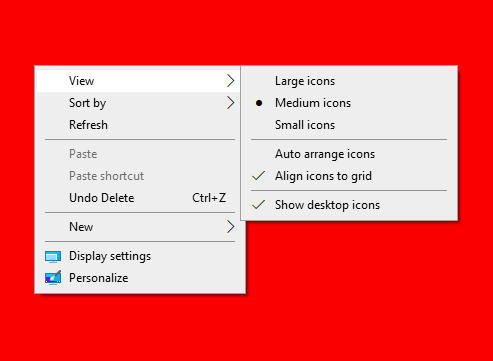 Right-click-on-the-desktop-to-open-the-“View”-menu