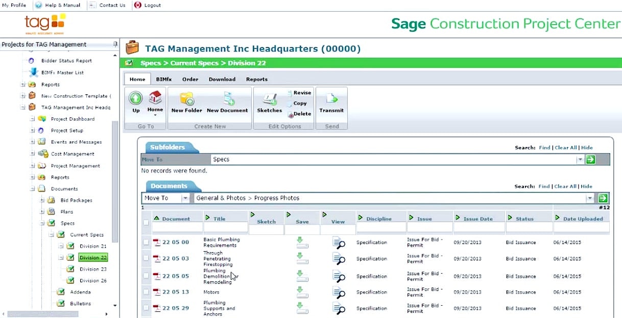 screenshot-of-Sage-Construction-Project-Center-software