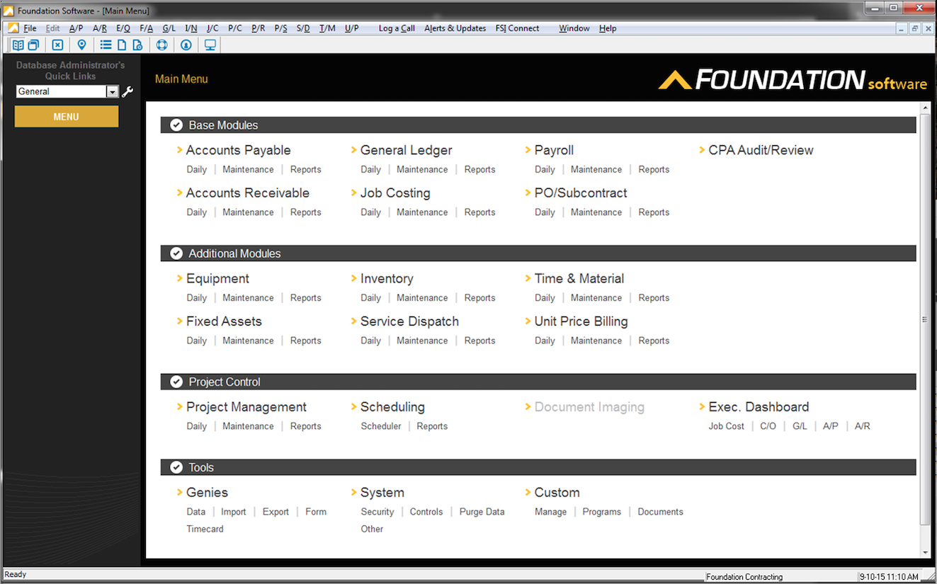 screenshot-of-FOUNDATION-Software’s-accounting-menu-for-construction-businesses-