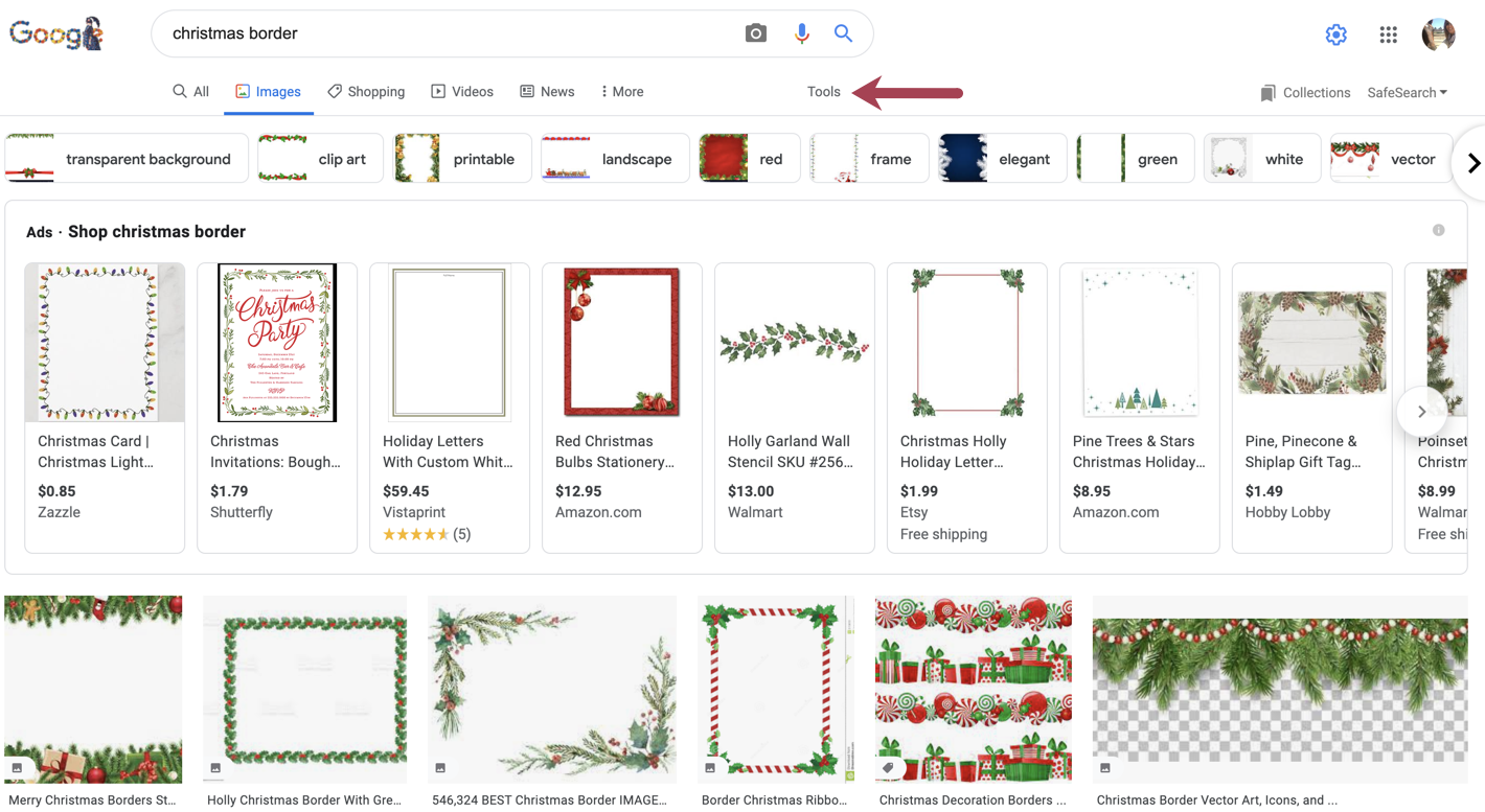 how to put border in powerpoint presentation screenshot-of-tools-options-in-Google-image-search