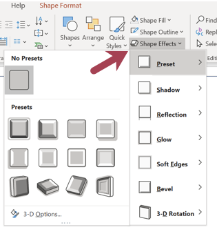 how to put border in powerpoint presentation shape-effects-options-in-powerpoint