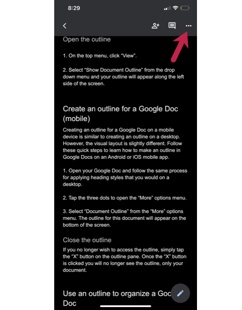 essay outline in google docs Tap-the-three-dots-in-the-upper-right-corner-of-the-screen-to-open-the-