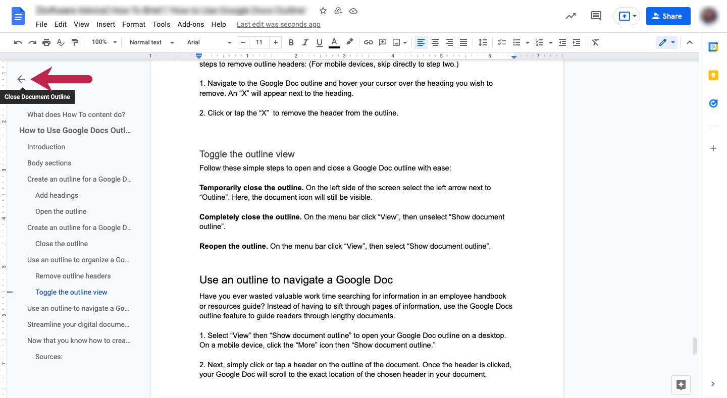 essay outline in google docs To-minimize-the-outline,-click-the-left-facing-arrow-on-the-Google-Doc-outline.