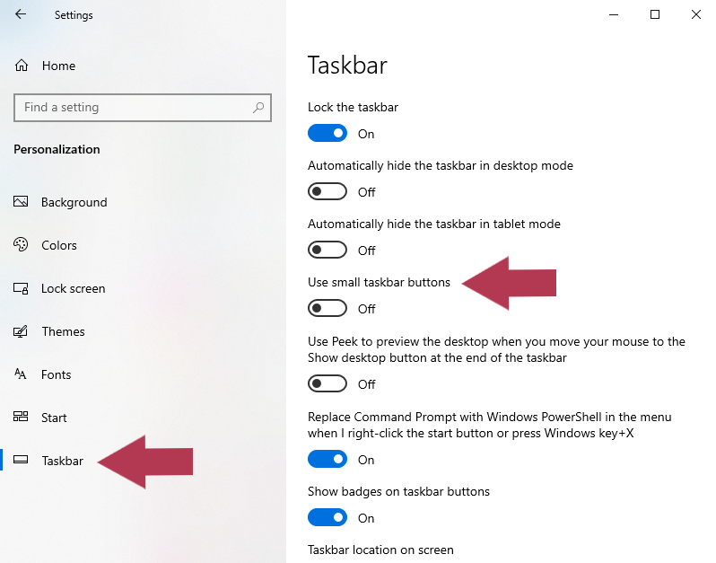 Under-“Taskbar,”-click-on-the-“Use-small-taskbar-buttons”-switch