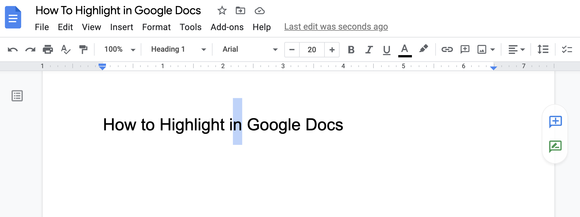 You-must-select-text-before-you-highlight-it.-Selected-text-is-blue-in-Google-Docs.