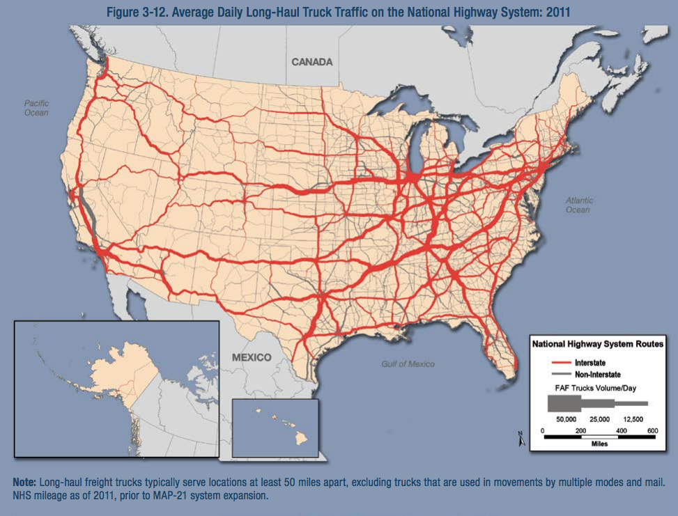 road maps for truckers The Most Loved And Hated U S Trucking Routes road maps for truckers