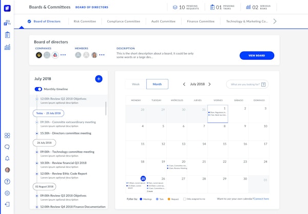 Boards & Committees home page screenshot