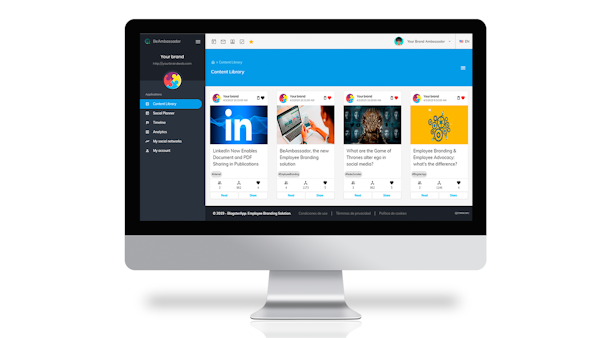 BeAmbassador content library screenshot