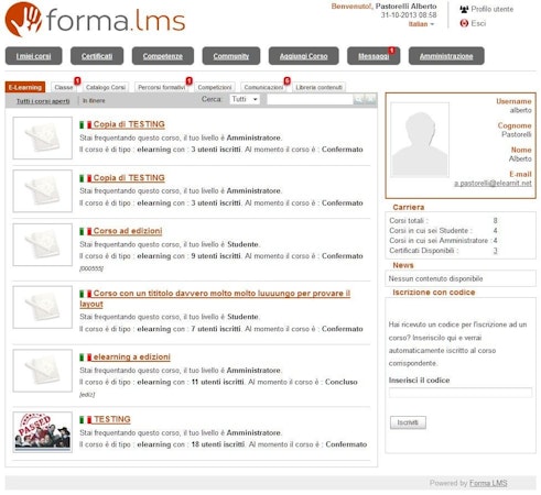 Forma LMS user profiles
