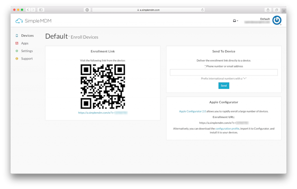 SimpleMDM enroll devices
