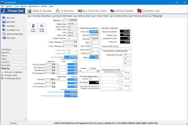 Lot Wizard deal processing