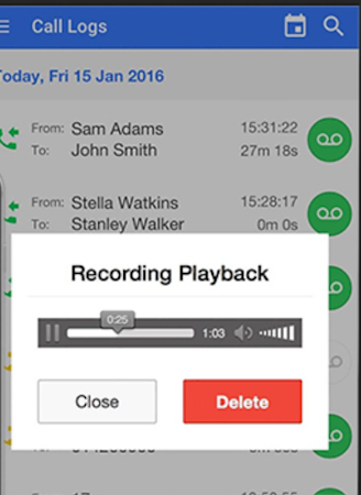 NUACOM recording playback