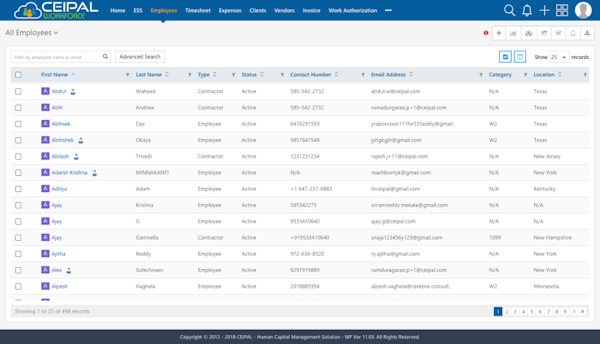 Employee list