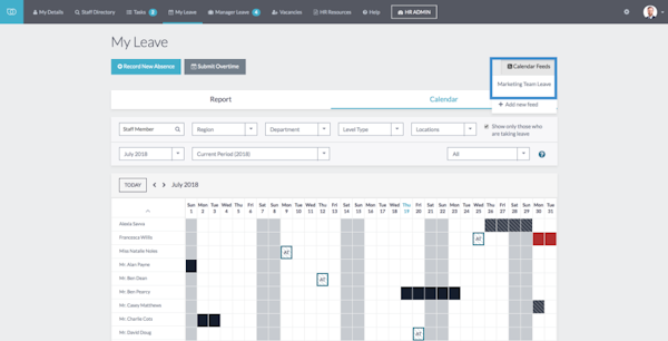 CiviHR leave management screenshot