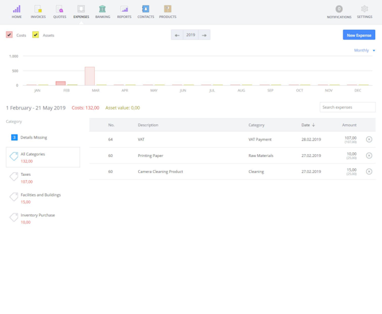 Debitoor expenses