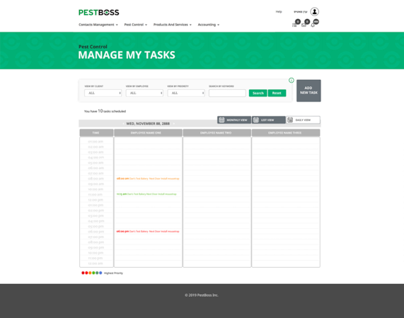 Employee tasks