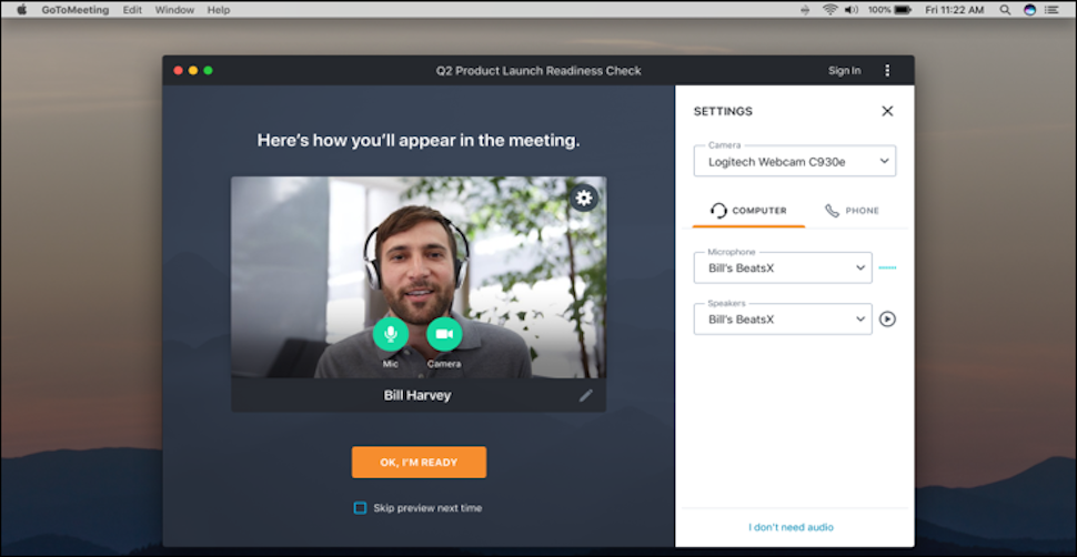 GoToMeeting join meeting preview screenshot