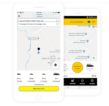 VivoCabs Rider and Driver Apps