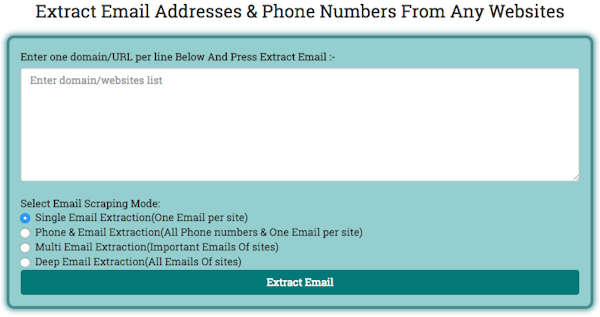Single email extraction