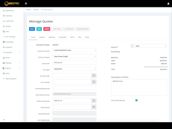 Manage quotes