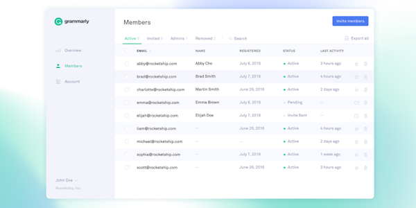 Grammarly Business member management