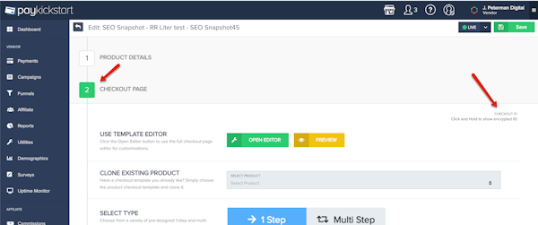 PayKickstart checkout page