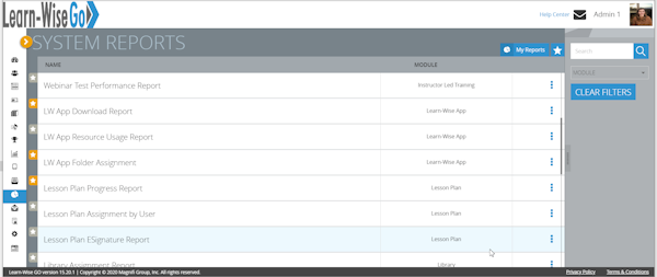 Learn-WiseGO System Reports