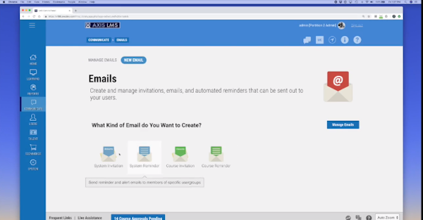 Axis LMS communication forum screenshot
