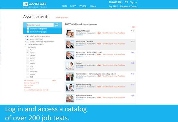 HR Avatar assessments