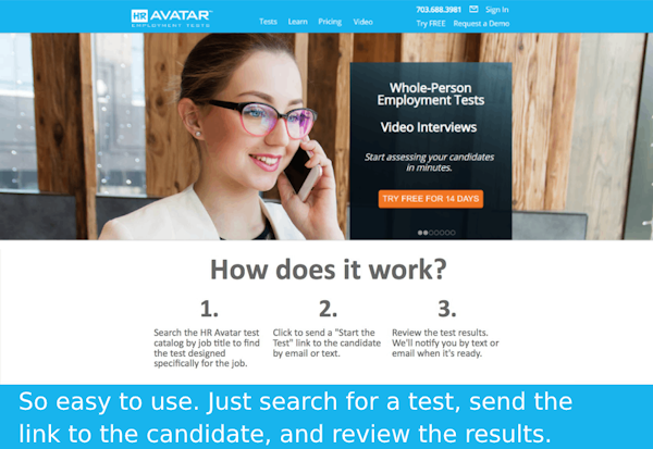 HR Avatar employment tests