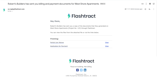 Flashtract email reminder