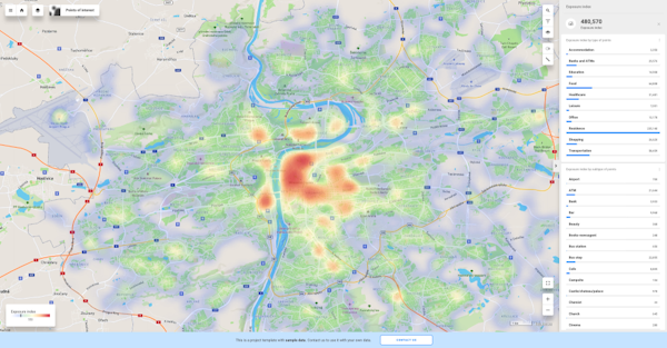 CleverMaps exposure index by points of interest