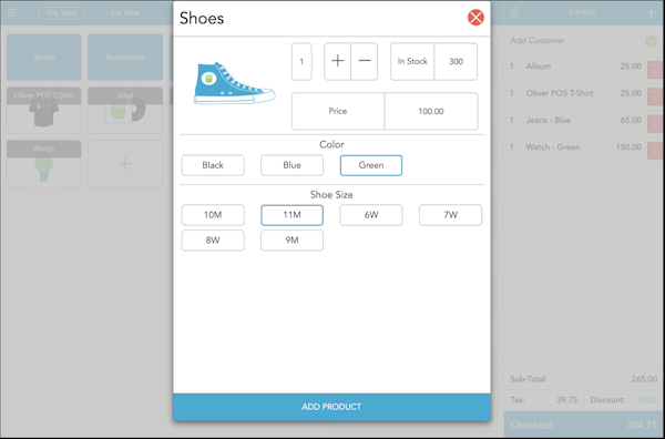 Adding product to cart