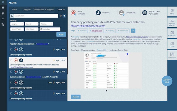 IntSights risk alerts