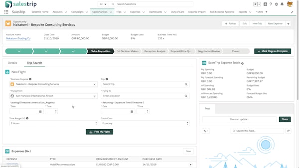 Integrated business travel booking in your CRM