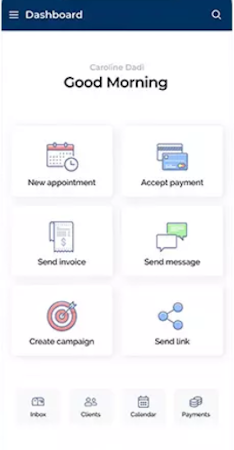 vcita mobile dashboard