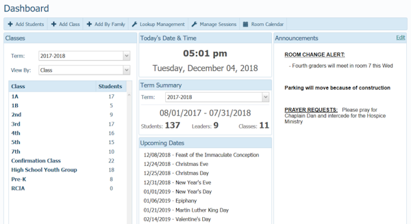 ParishSOFT dashboard