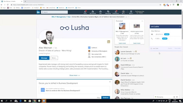Lusha contact details
