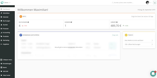 Eversports Manager admin dashboard screenshot
