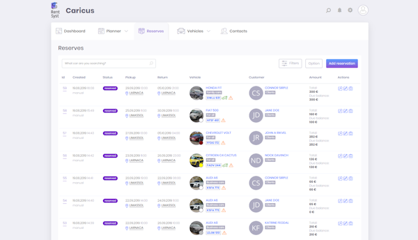RentSyst reserves screenshot