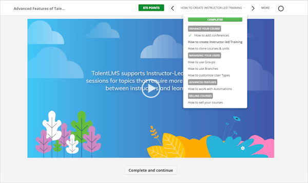 TalentLMS Learner View