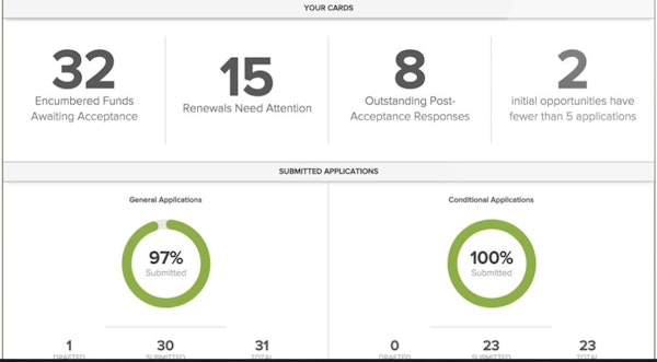 Blackbaud Award Management cards