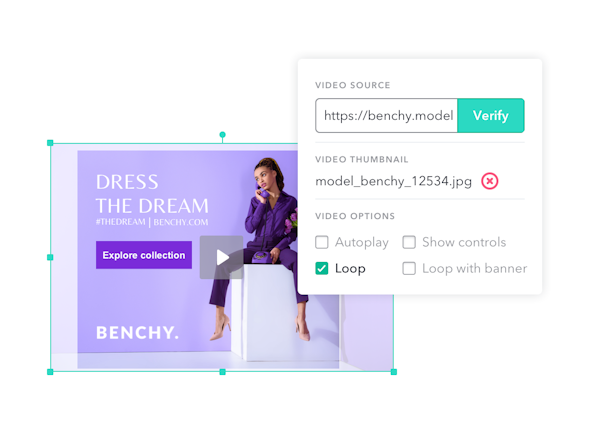 Bannerwise video embedding screenshot