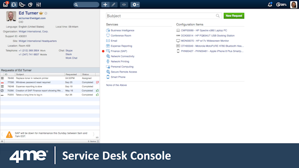 4me service desk console