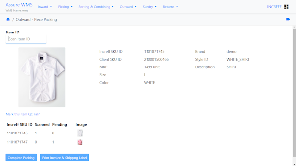 Assure print invoice