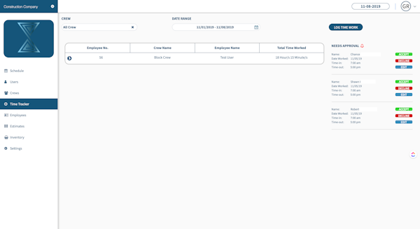 Pro Crew Schedule time tracker
